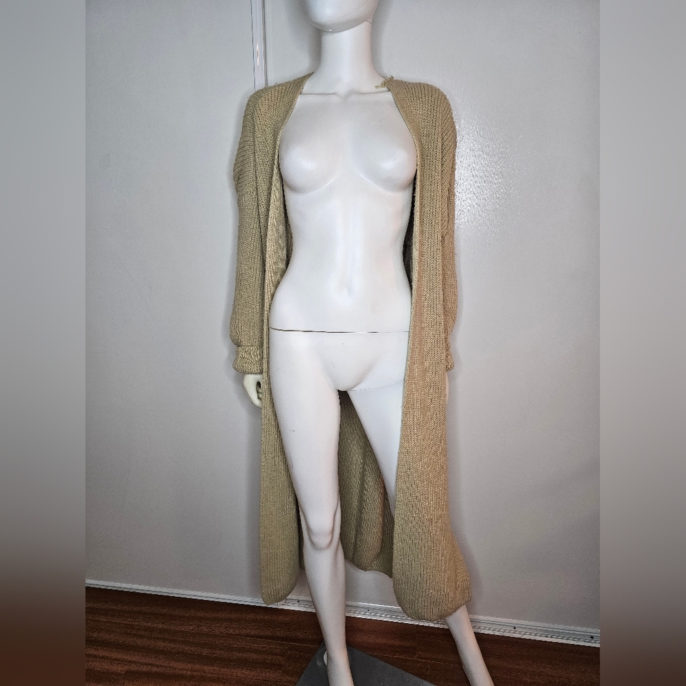 Top Shop ASOS Women's Long Beige Sweater Cardigan Size Small